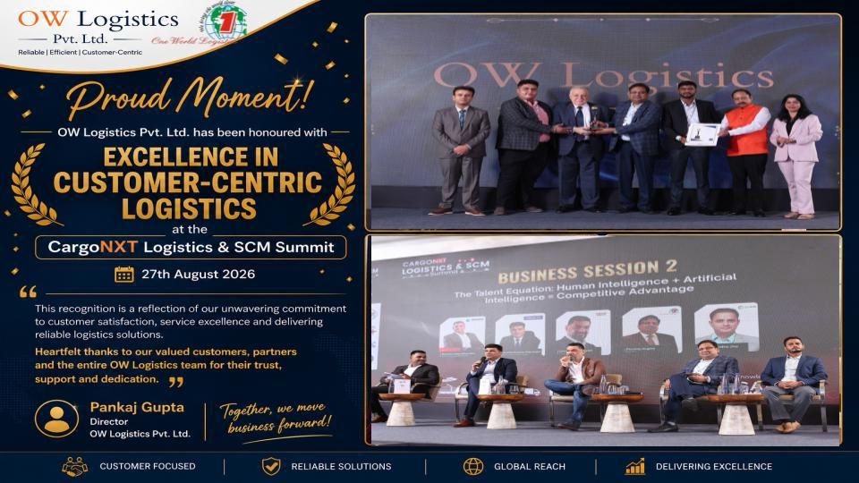 OW Logistics honoured with Excellence in Customer-Centric Logistics at the CargoNXT Logistics & SCM Summit 2026